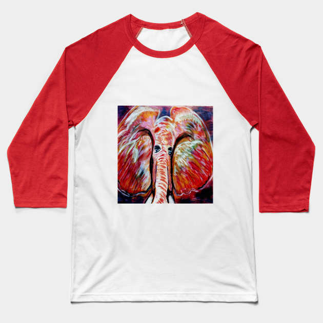 pink elephant Baseball T-Shirt by therese lyssia